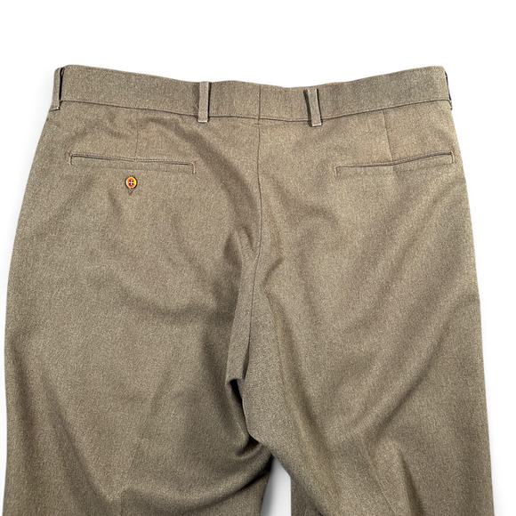 Vintage Levis Pants Mens 36x33 Brown Dress Action Slacks Disco Creased Talon 70s - Picture 7 of 11